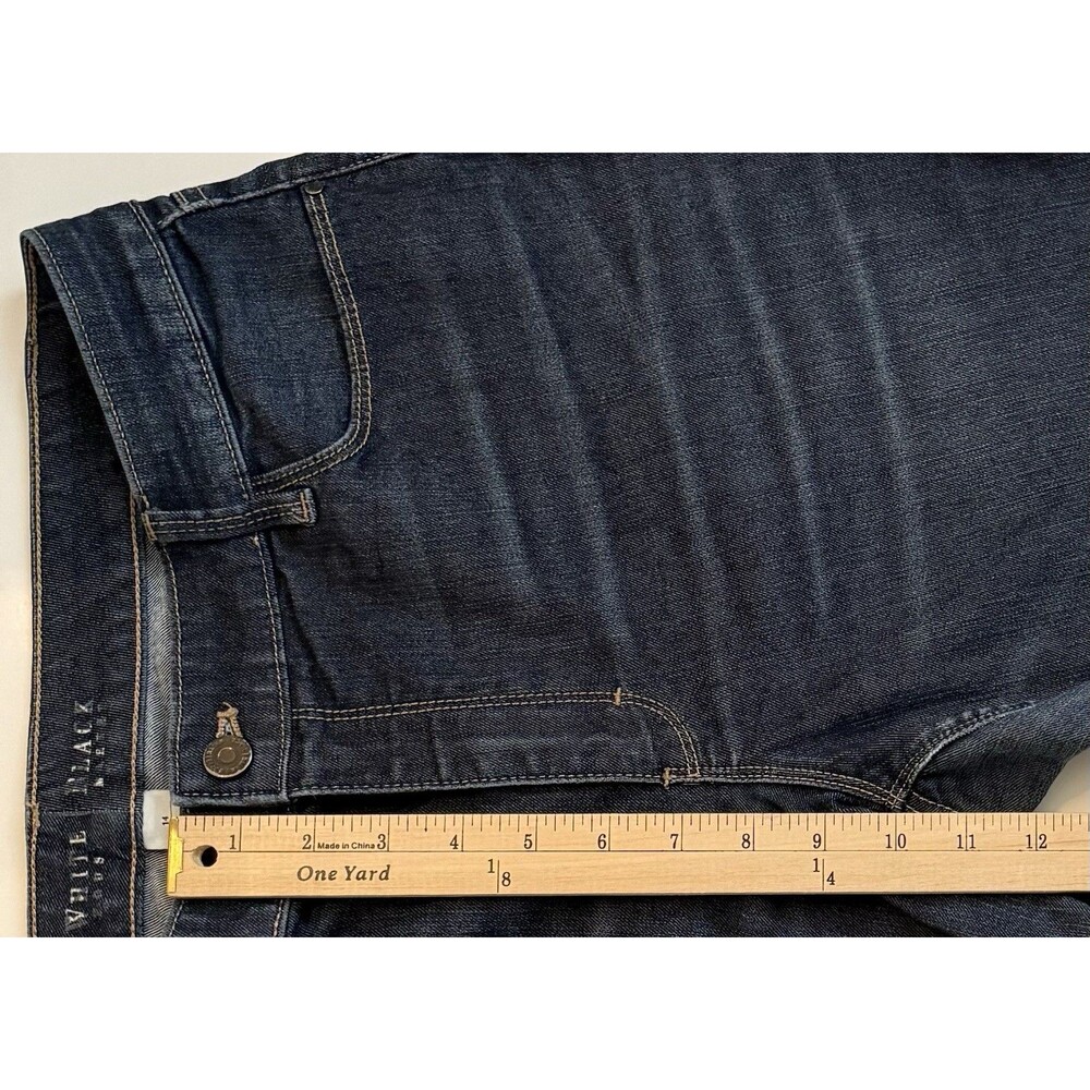 White House Black Market Slim Jeans Women 14 Dark Wash Stretch Distressed - Picture 5 of 7